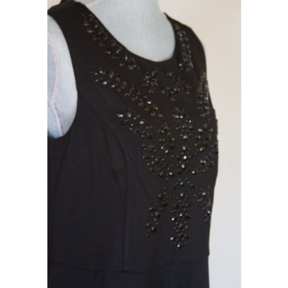 Sleeveless Dress Embellished Yoke - Black - Petite Large - Picture 7 of 8